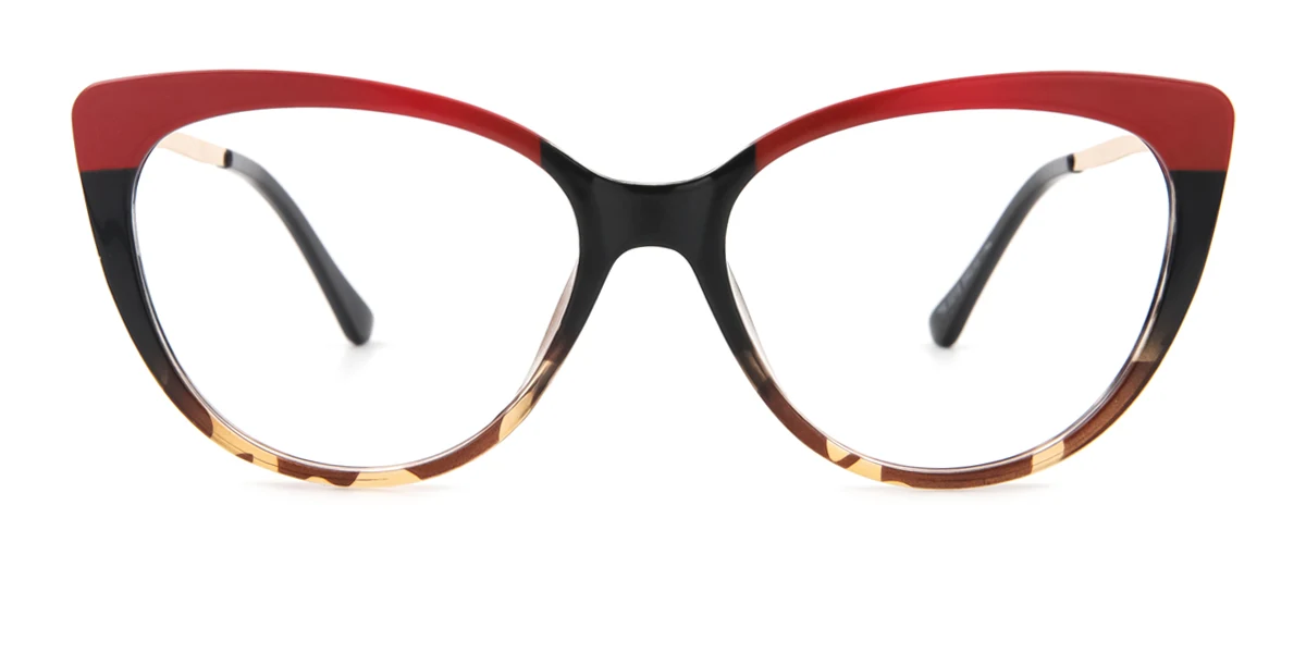 Red Cateye Oval Classic Retro Unique Gorgeous Spring Hinges Eyeglasses | WhereLight