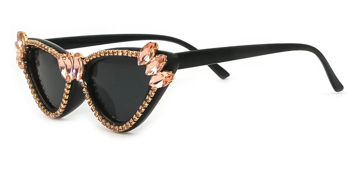 Pink Cateye Unique Gorgeous Rhinestone Custom Engraving Sunglasses | WhereLight
