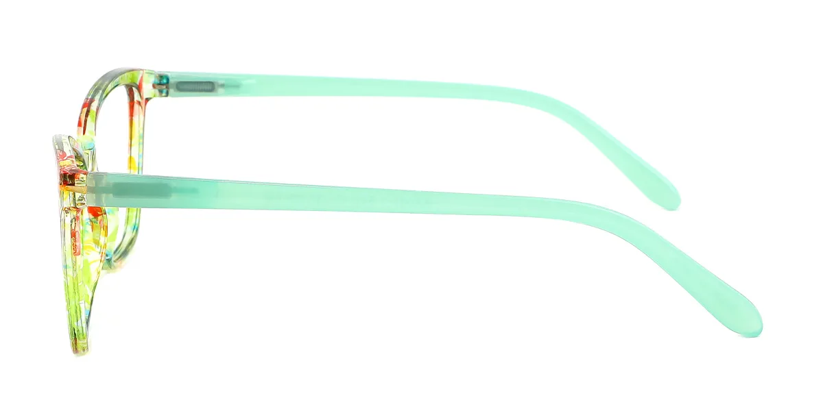 Green Rectangle Unique Eyeglasses WhereLight