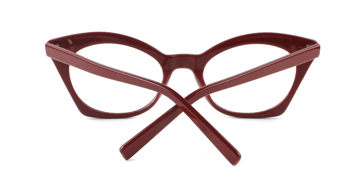 Red Cateye Gorgeous Spring Hinges Custom Engraving Eyeglasses Wherelight