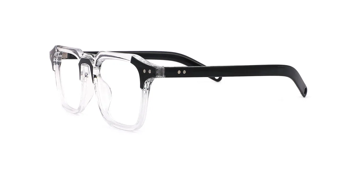 Clear Geometric Classic Custom Engraving Eyeglasses | WhereLight