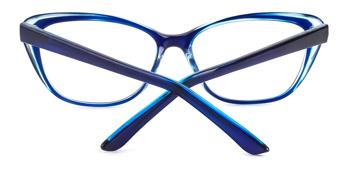 Blue Oval Unique Spring Hinges Custom Engraving Eyeglasses | WhereLight