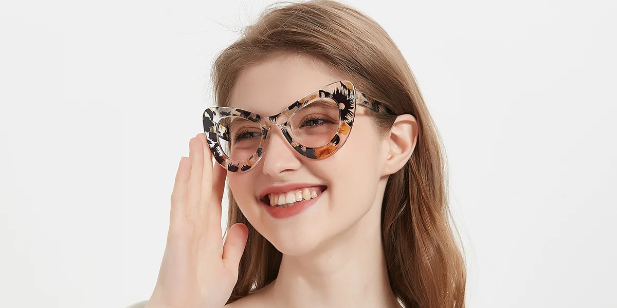 Floral Cateye Unique Custom Engraving Eyeglasses | WhereLight