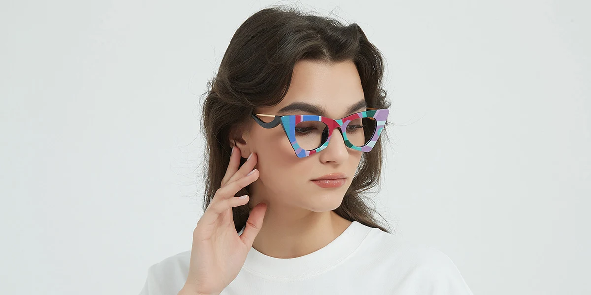 Multicolor Cateye Irregular Classic Retro Unique Gorgeous  Eyeglasses | WhereLight