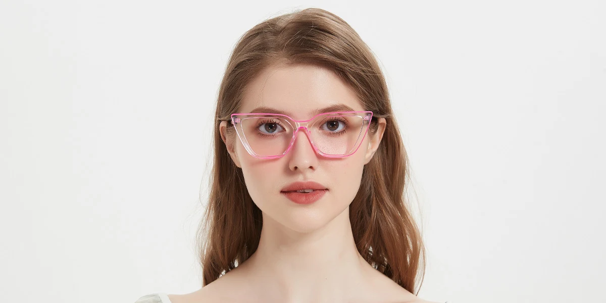 Red Cateye Irregular Retro Unique Gorgeous Spring Hinges Custom Engraving Eyeglasses | WhereLight