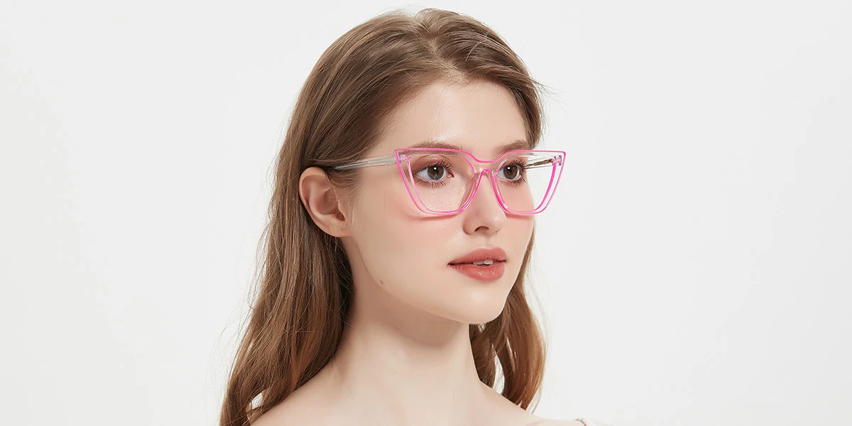 Red Cateye Irregular Retro Unique Gorgeous Spring Hinges Custom Engraving Eyeglasses | WhereLight