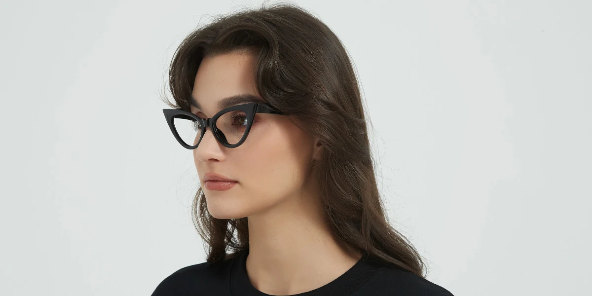 Black Cateye Classic Unique Gorgeous Custom Engraving Eyeglasses | WhereLight