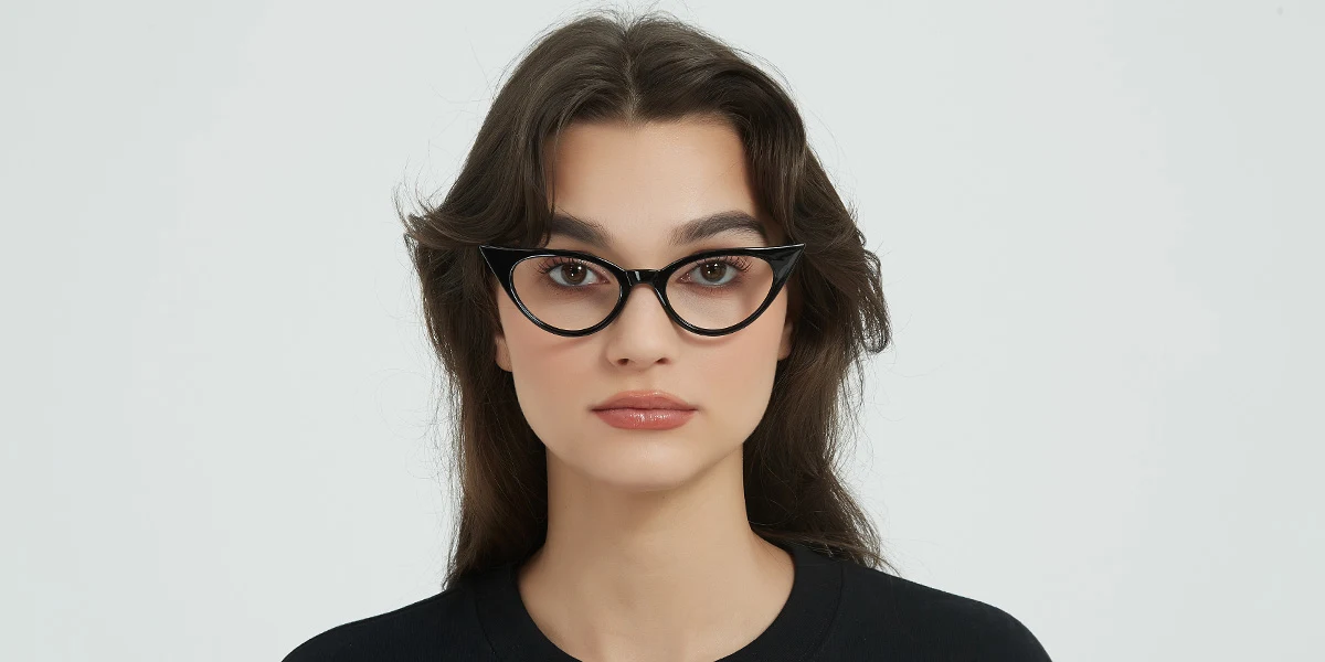 Black Cateye Unique Super Light Custom Engraving Eyeglasses | WhereLight