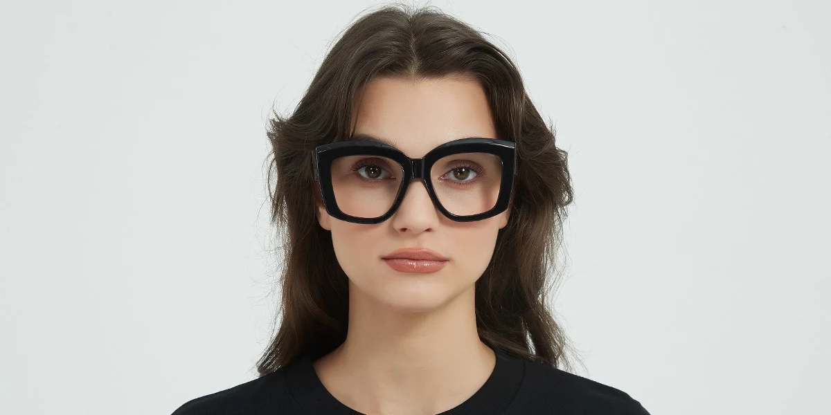 Black Geometric Unique Custom Engraving Eyeglasses | WhereLight