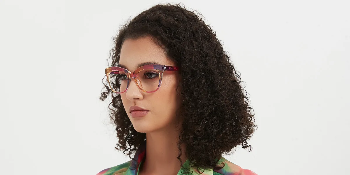Floral Rectangle Retro Unique Gorgeous Spring Hinges Custom Engraving Eyeglasses | WhereLight