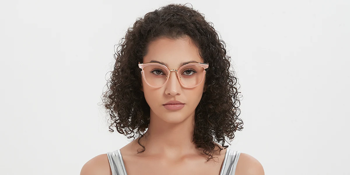 Pink Cateye Round Unique Custom Engraving Eyeglasses | WhereLight