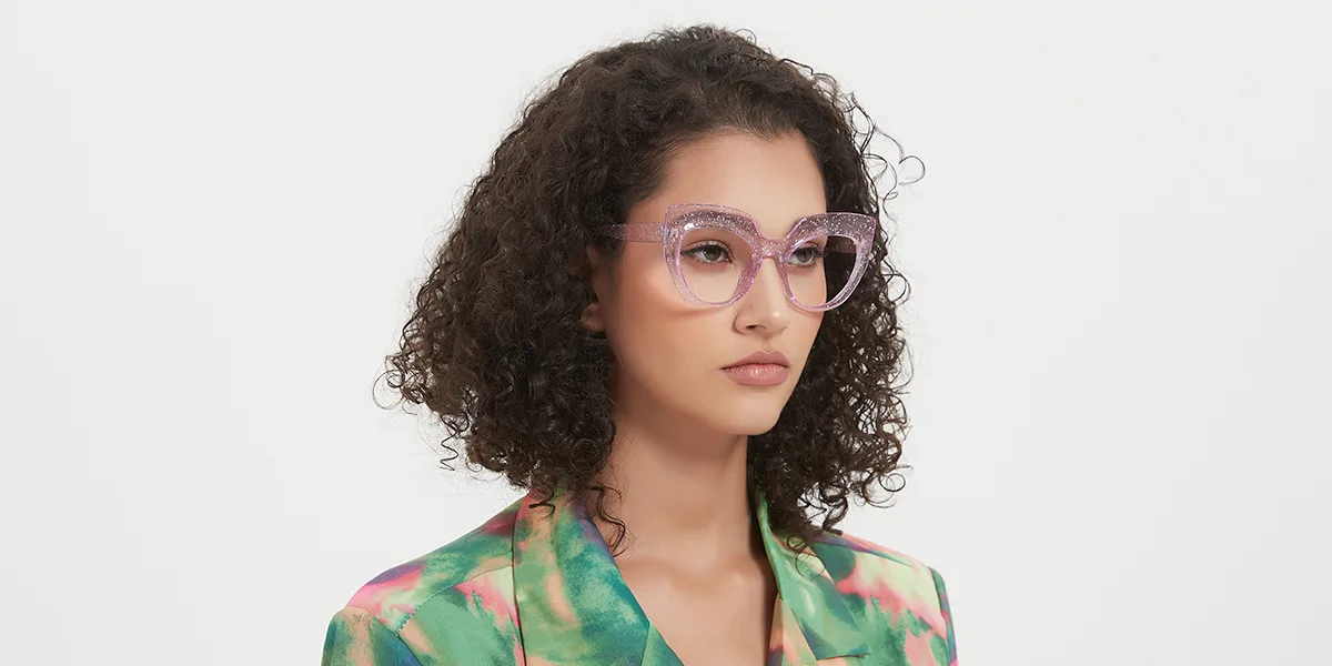 Pink Cateye Unique Custom Engraving Eyeglasses | WhereLight