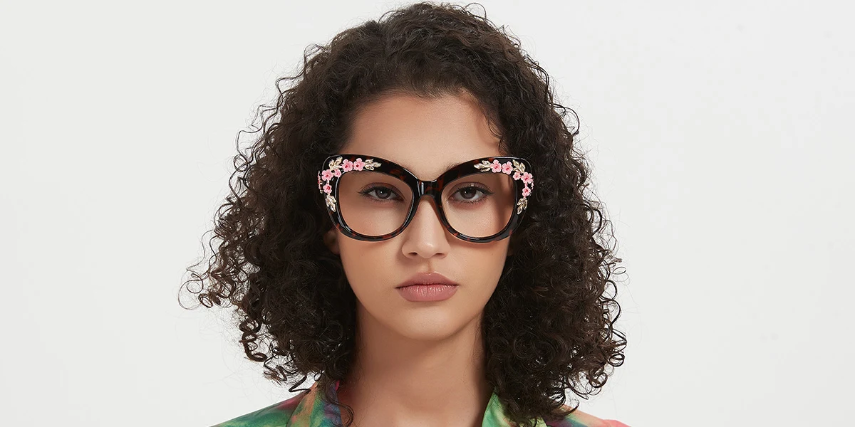 Tortoiseshell Cateye Unique Gorgeous Custom Engraving Eyeglasses | WhereLight
