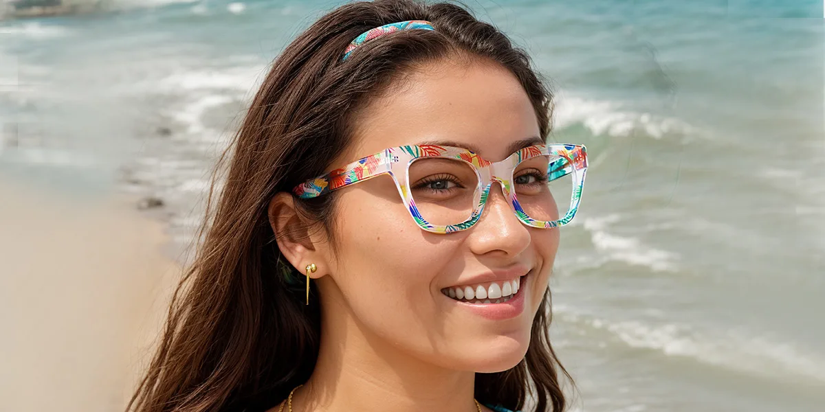 Clear Rectangle Gorgeous Spring Hinges Custom Engraving Eyeglasses | WhereLight