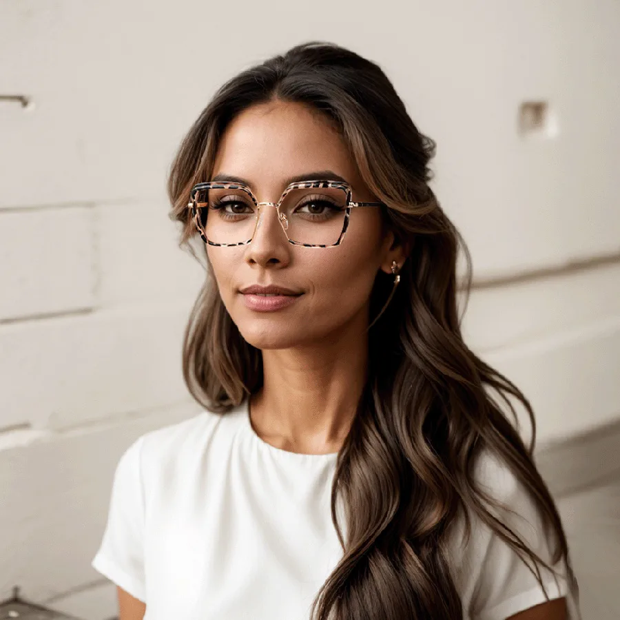 Tortoiseshell Cateye Rectangle Unique Spring Hinges Eyeglasses | WhereLight