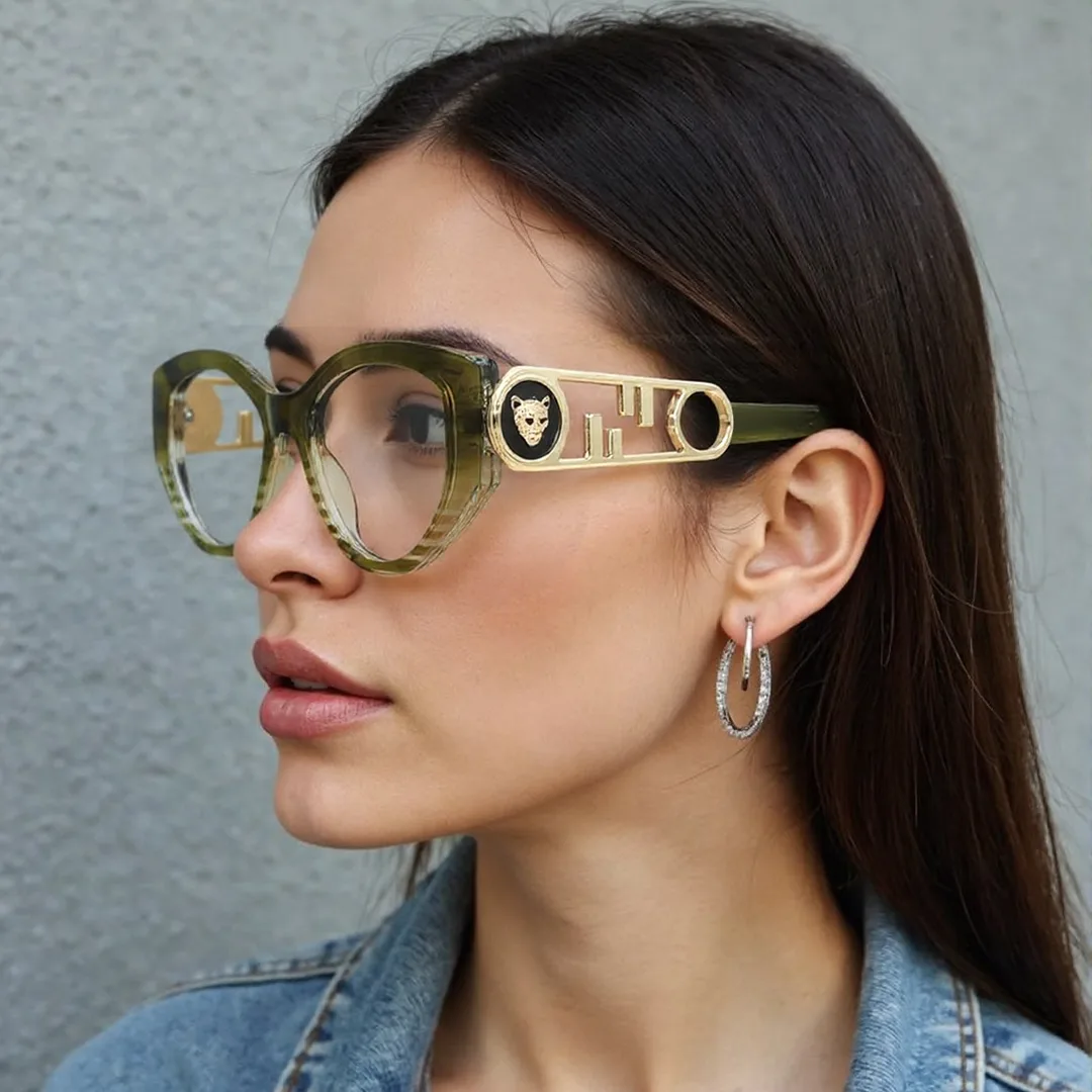 Green Cateye Unique  Eyeglasses | WhereLight