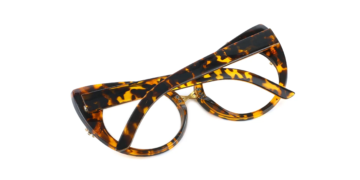 Tortoiseshell Cateye Unique Gorgeous Rhinestone Custom Engraving Eyeglasses | WhereLight