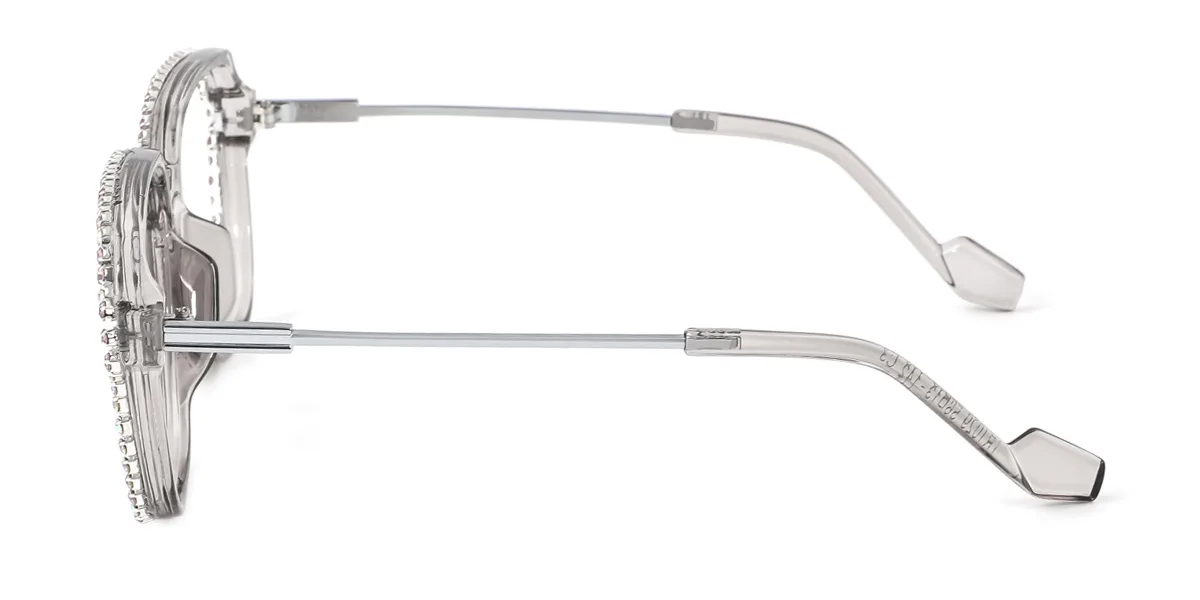 Grey Rectangle Unique Gorgeous Rhinestone  Eyeglasses | WhereLight