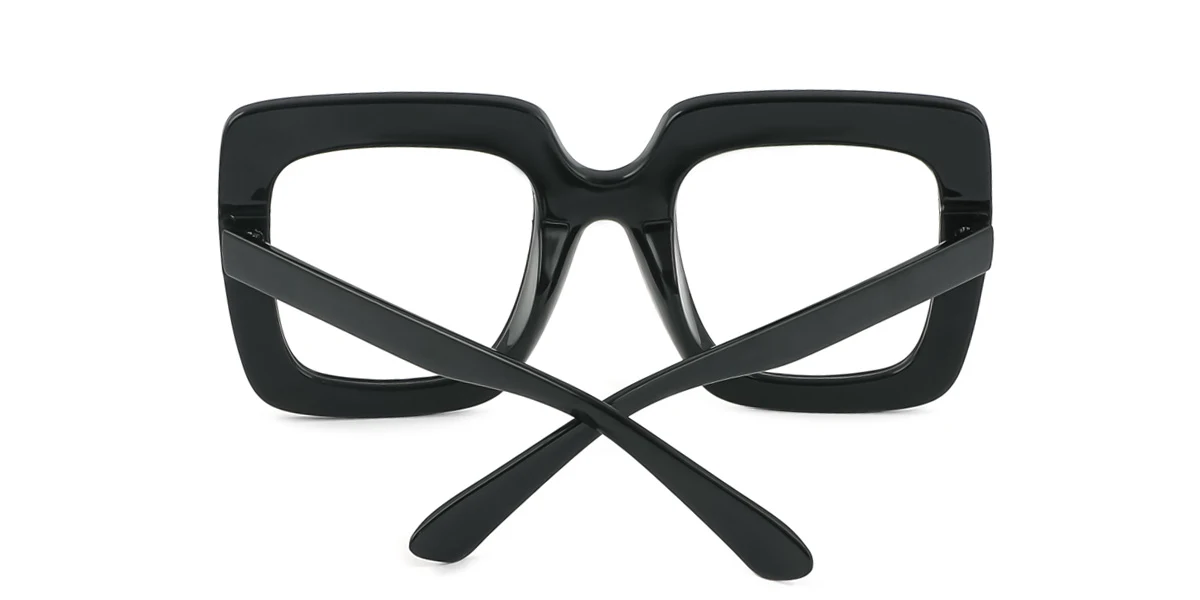 Black Rectangle Unique Gorgeous Rhinestone Custom Engraving Eyeglasses | WhereLight