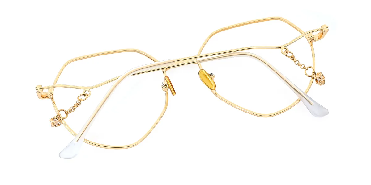 Gold Irregular Unique Gorgeous  Eyeglasses | WhereLight