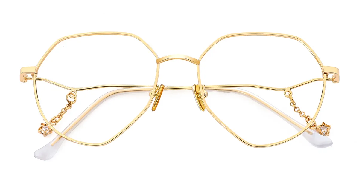 Gold Irregular Unique Gorgeous  Eyeglasses | WhereLight