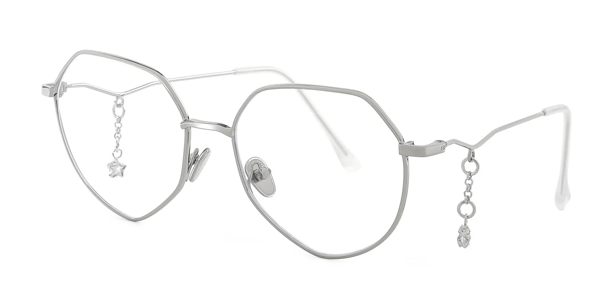 Silver Irregular Unique Gorgeous  Eyeglasses | WhereLight