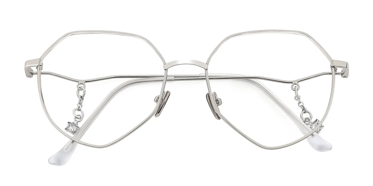 Silver Irregular Unique Gorgeous  Eyeglasses | WhereLight