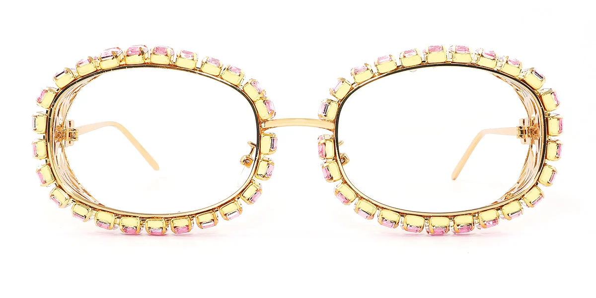 Pink Oval Gorgeous Rhinestone  Eyeglasses | WhereLight