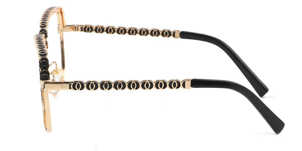 Gold Rectangle Simple  Eyeglasses | WhereLight