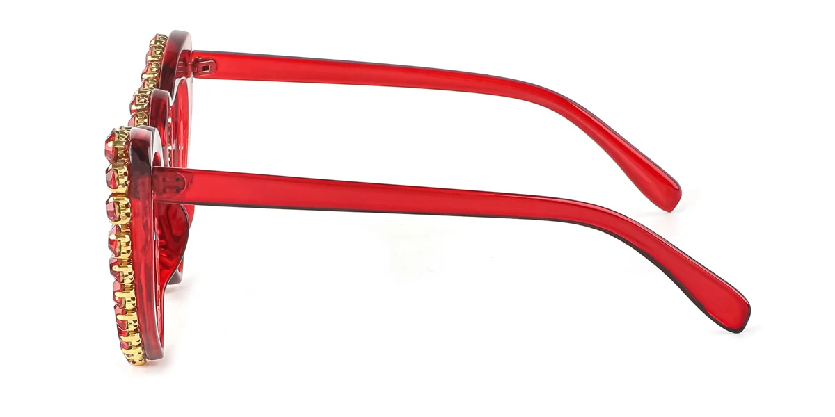 Red Heart Gorgeous Rhinestone Custom Engraving Eyeglasses | WhereLight