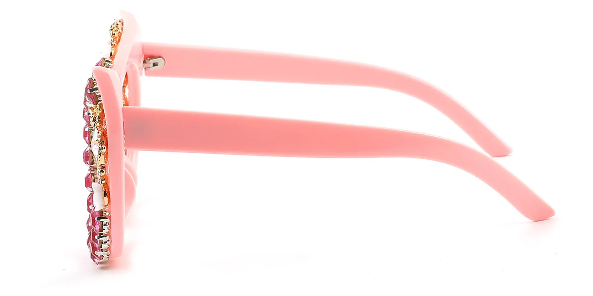 Pink Cateye Gorgeous Rhinestone Custom Engraving Eyeglasses | WhereLight
