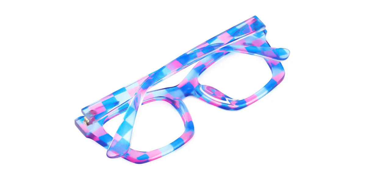 Blue Rectangle Unique  Eyeglasses | WhereLight