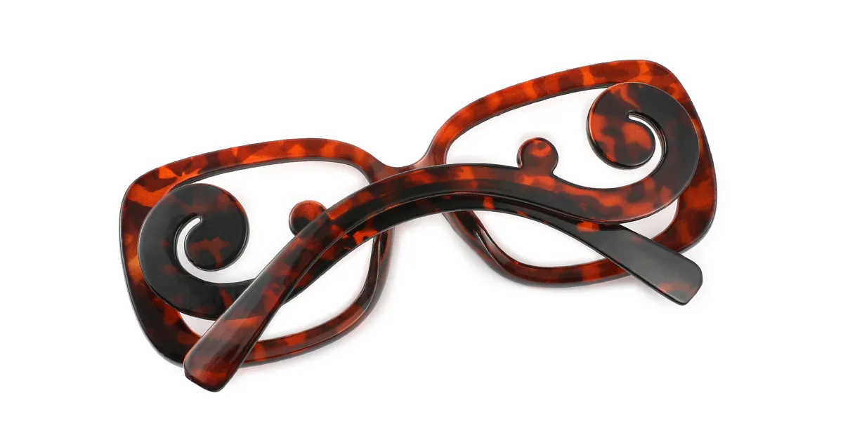 Tortoiseshell Rectangle Unique Custom Engraving Eyeglasses | WhereLight