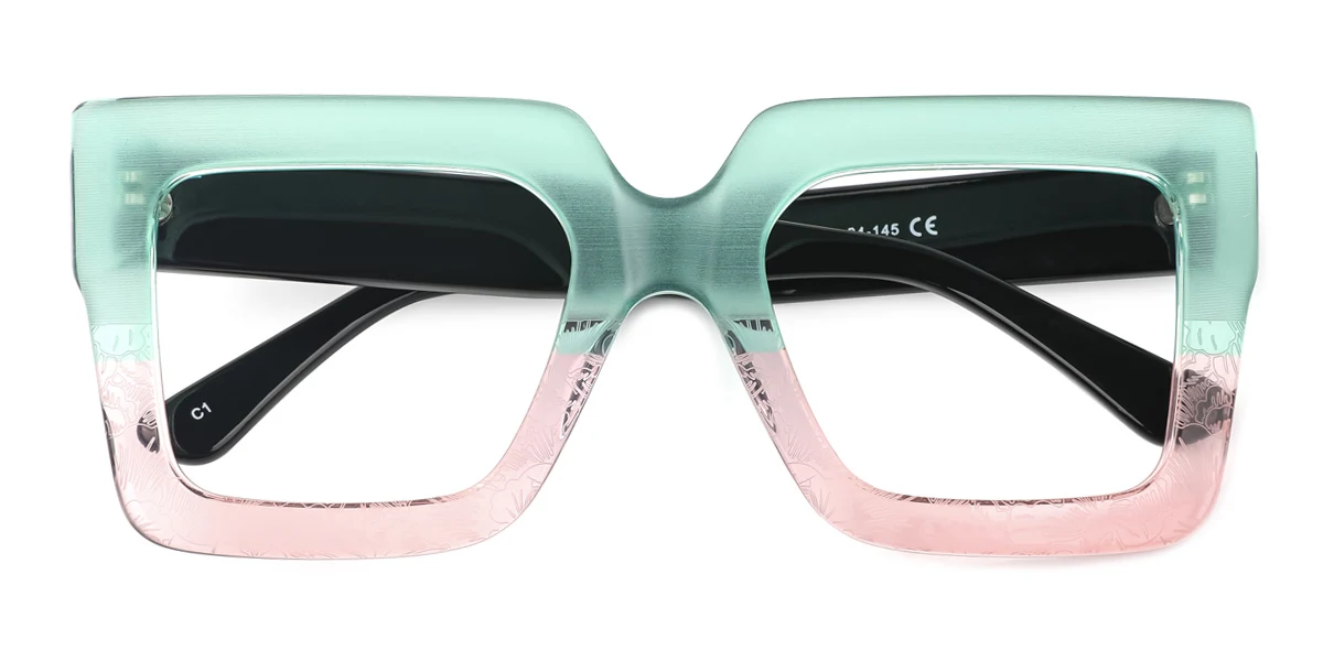 Green Rectangle Retro Gorgeous  Eyeglasses | WhereLight