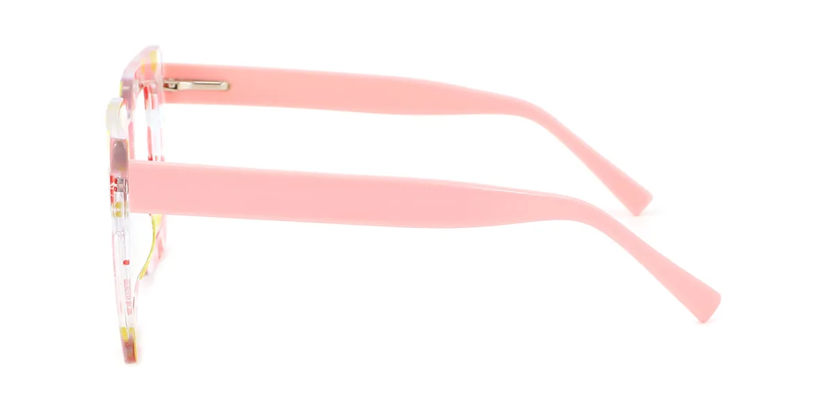 Pink Rectangle Gorgeous Spring Hinges Eyeglasses | WhereLight