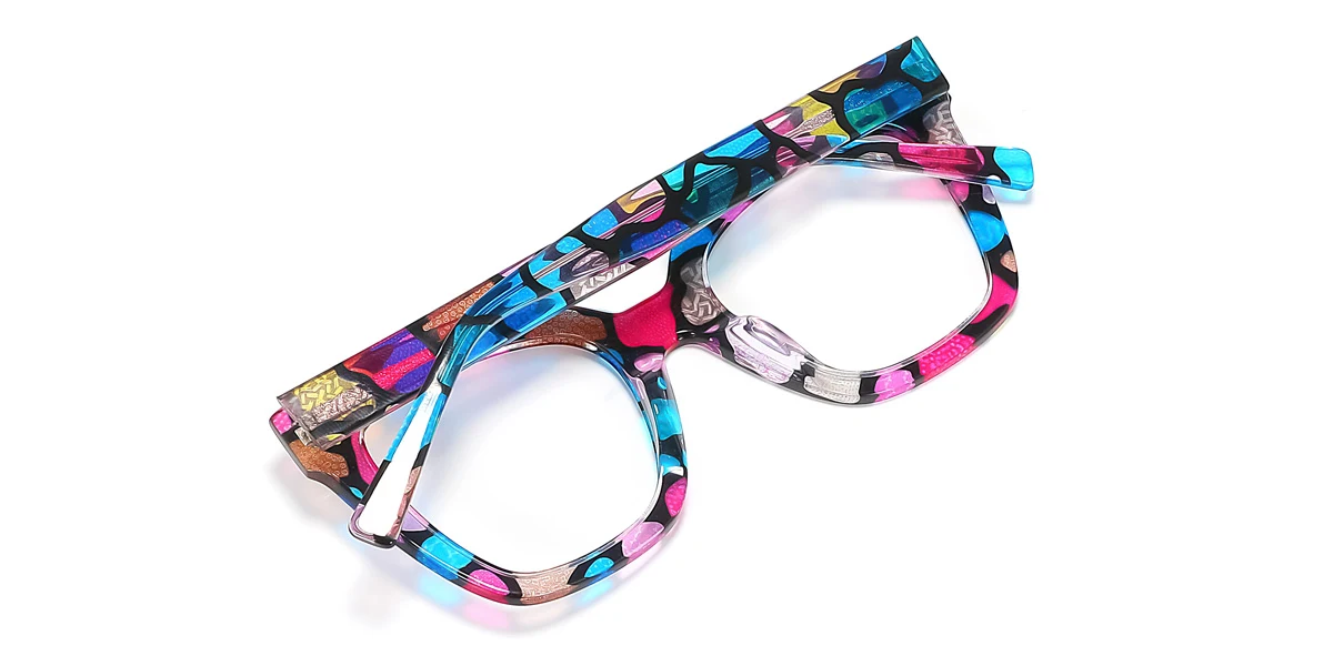 Multicolor Rectangle Unique Custom Engraving Eyeglasses | WhereLight