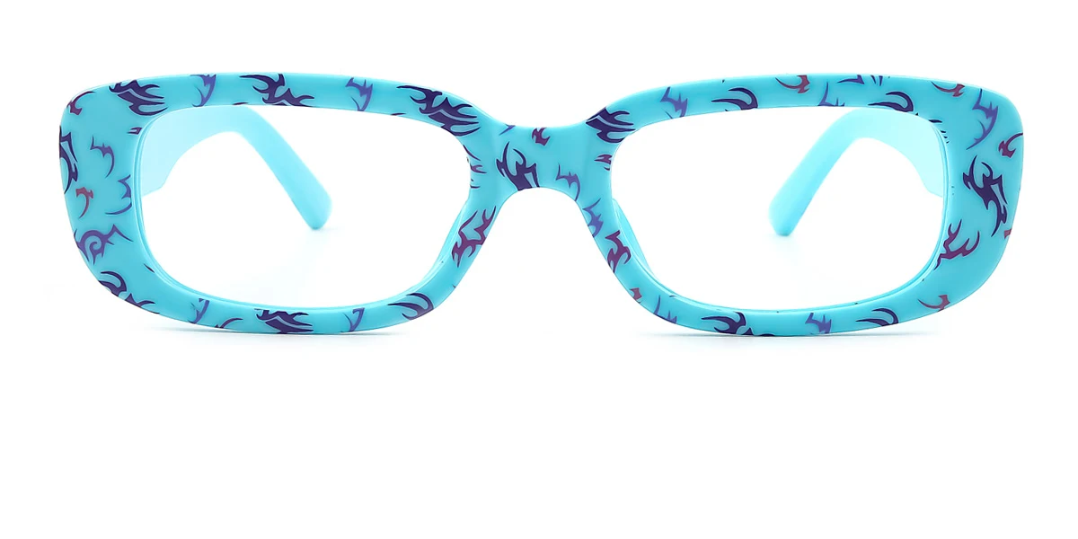 Blue Rectangle Unique Custom Engraving Eyeglasses | WhereLight