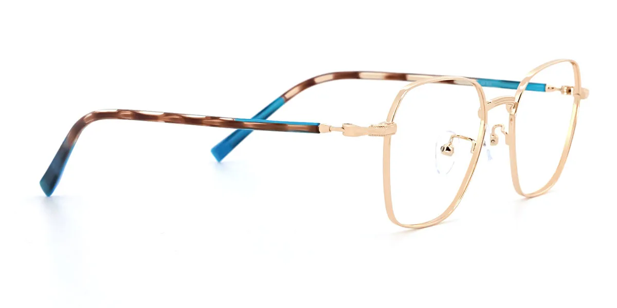Blue Geometric Unique Super Light Eyeglasses | WhereLight