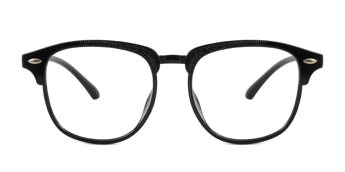 Black Rectangle Simple Classic Custom Engraving Eyeglasses | WhereLight