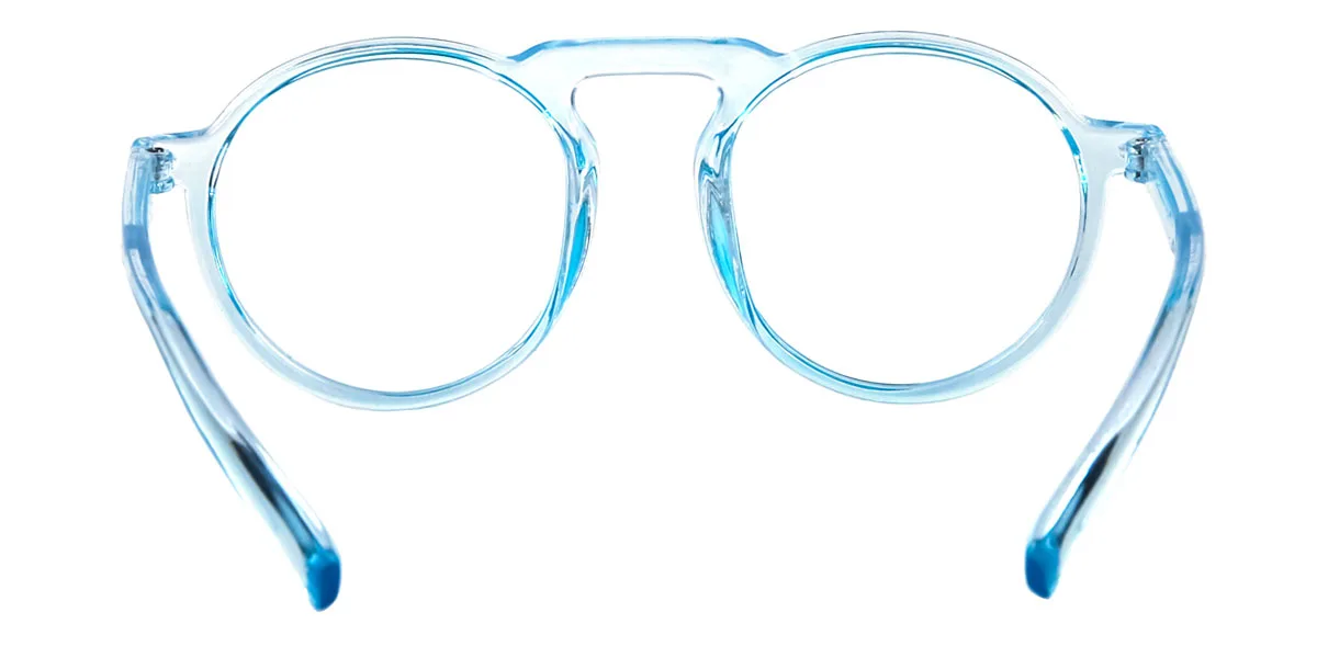 Blue Round Retro Super Light Custom Engraving Eyeglasses | WhereLight