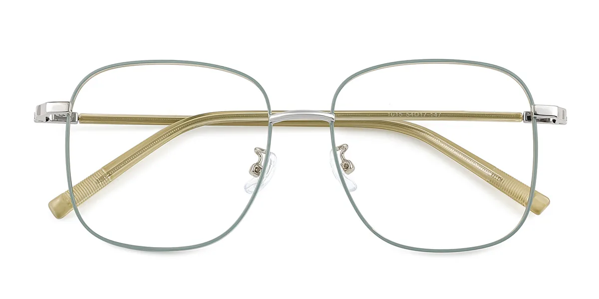 Green Rectangle Gorgeous Custom Engraving Eyeglasses | WhereLight