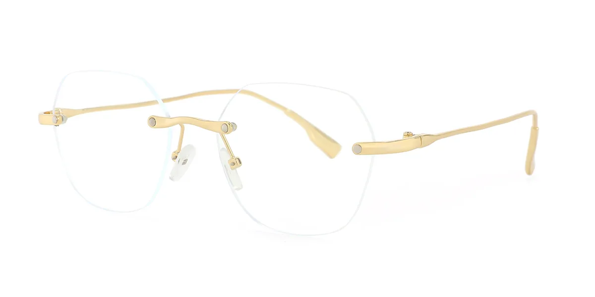 Gold Geometric Gorgeous Custom Engraving Eyeglasses | WhereLight