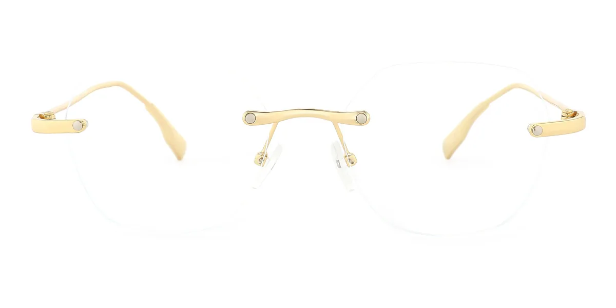 Gold Geometric Gorgeous Custom Engraving Eyeglasses | WhereLight