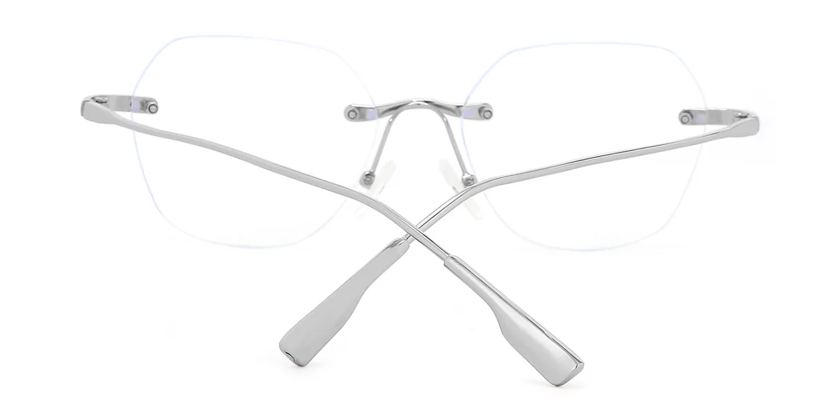 Silver Geometric Gorgeous Custom Engraving Eyeglasses | WhereLight