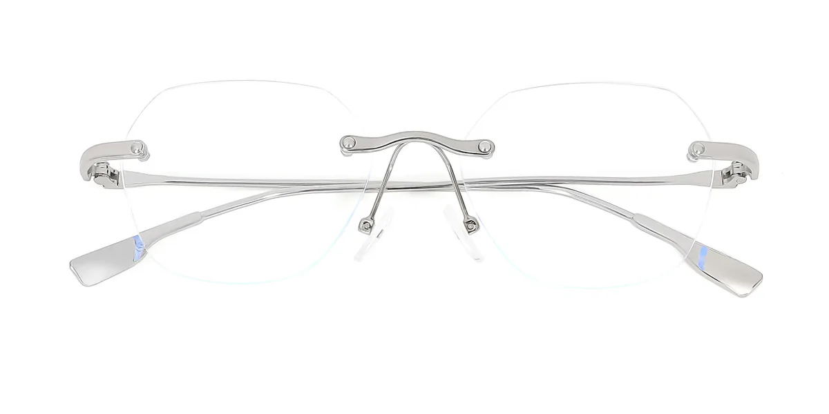 Silver Geometric Gorgeous Custom Engraving Eyeglasses | WhereLight