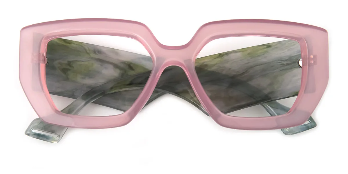 Pink Rectangle Geometric Irregular Classic Unique Gorgeous Custom Engraving Eyeglasses | WhereLight