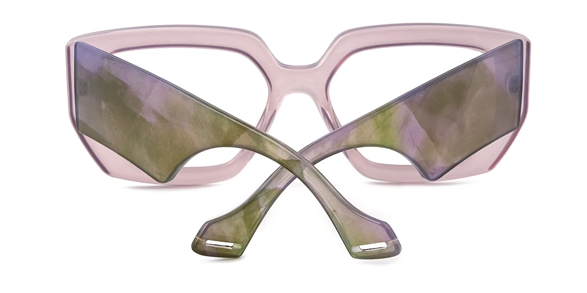 Purple Rectangle Geometric Irregular Classic Unique Gorgeous Custom Engraving Eyeglasses | WhereLight