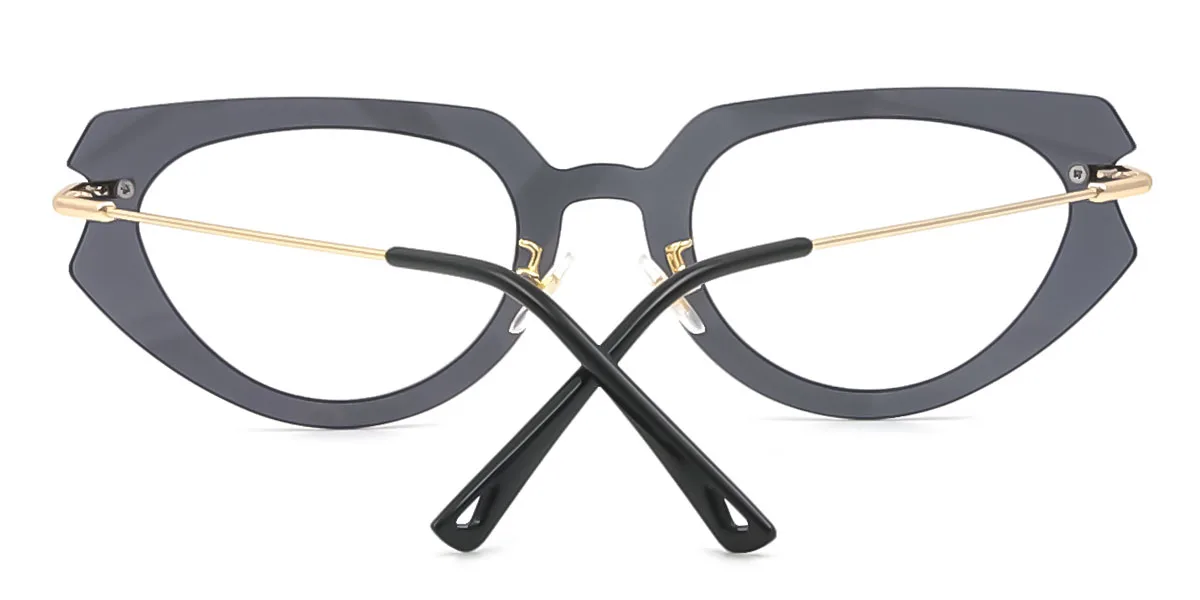 Grey Cateye Irregular Retro Unique Gorgeous Super Light Eyeglasses | WhereLight