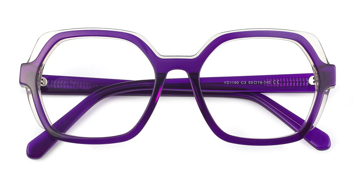 Purple Geometric Gorgeous  Eyeglasses | WhereLight