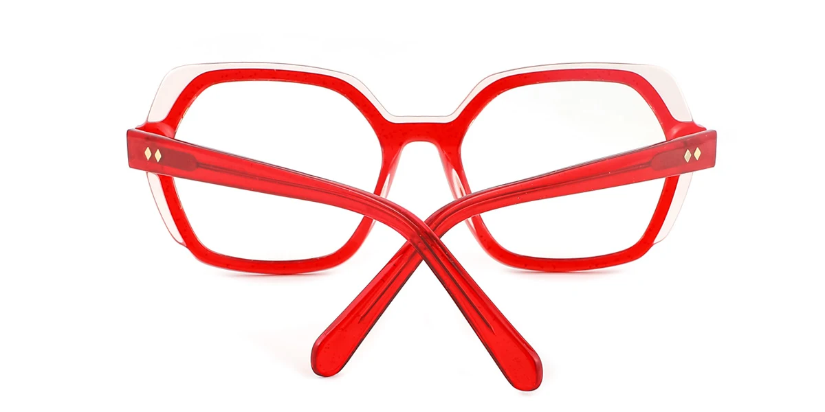 Red Geometric Gorgeous  Eyeglasses | WhereLight
